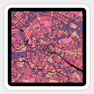 Berlin Map Pattern in Purple & Pink Sticker